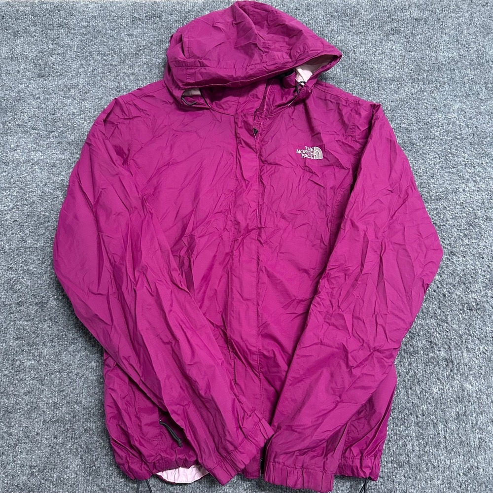 The North Face Jacket Womens Size M Purple Hooded Windbreaker Full Zip Outdoor